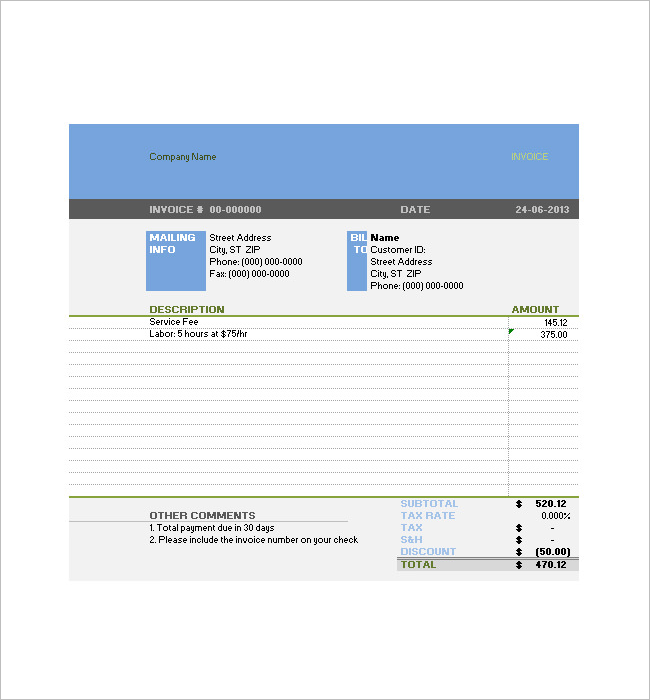 Free Tax Invoice PDF Template