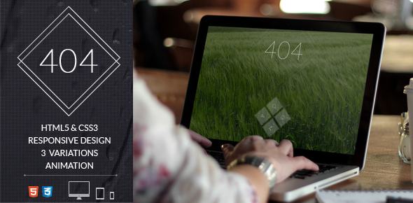 Full Screen 404 Error Page Website Template