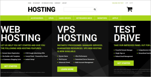 Hosting Magento Website Template