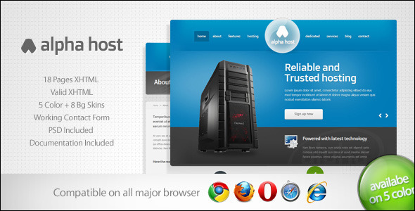 Hosting Response Website template