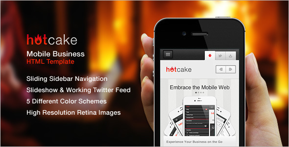 Hotcake Mobile HTML Website Template