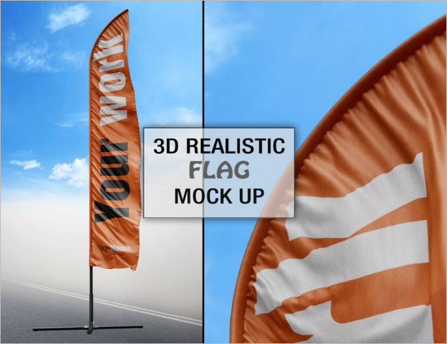 Identity Flag PSD Mockup