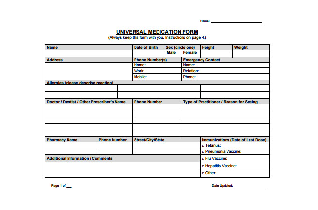 Medication Doctor’s Prescription Template