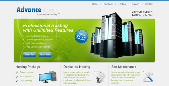 Multi Hosting Business website template