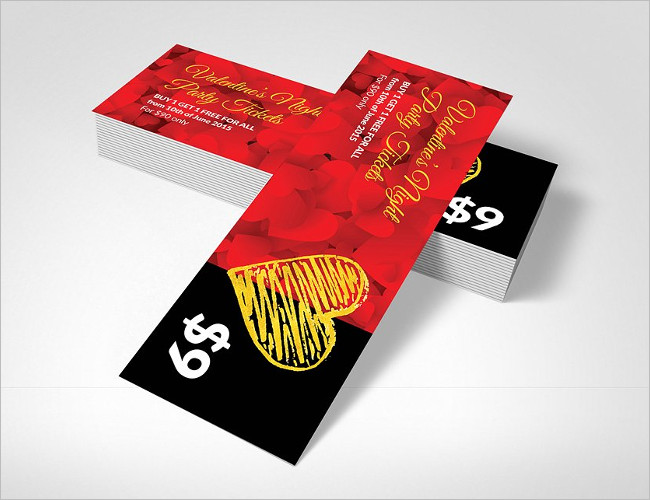 Pass Valentine's Party Ticket Design