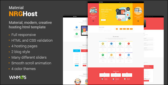 Premium Material Hosting Website Template