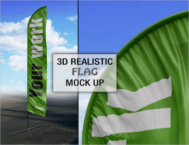 Professional Flag PSD Mockup
