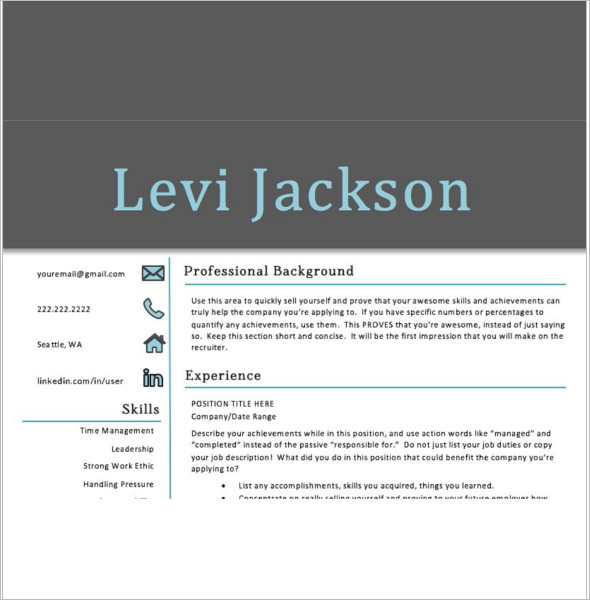 simple resume templates for students