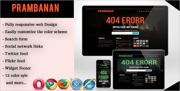Responsive 404 Error Page Website Template