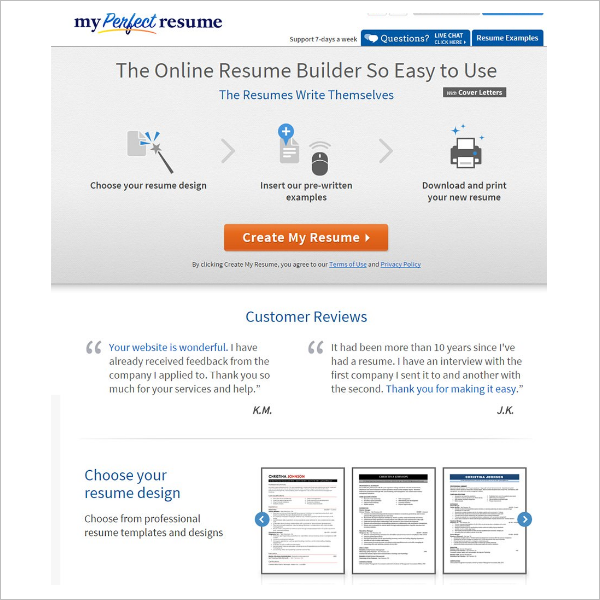 Resume Builder Model Template