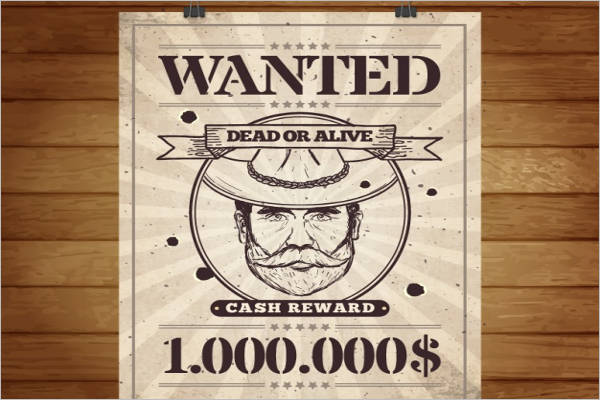 Retro Style Wanted Poster Template
