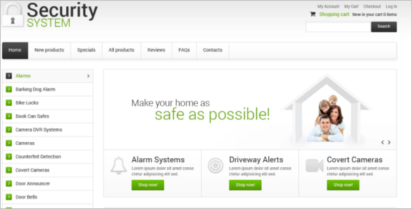 Security Corporate ZenCart Template