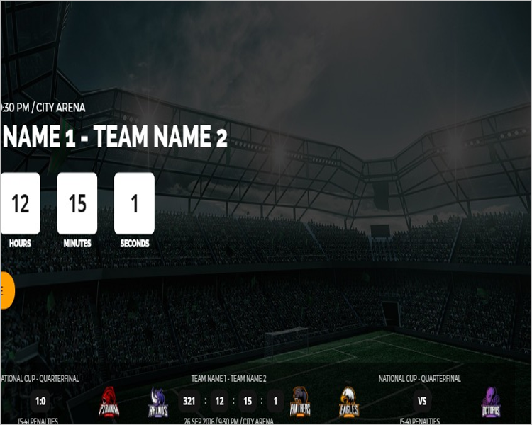 Sport & Gaming Club Bootstrap Theme