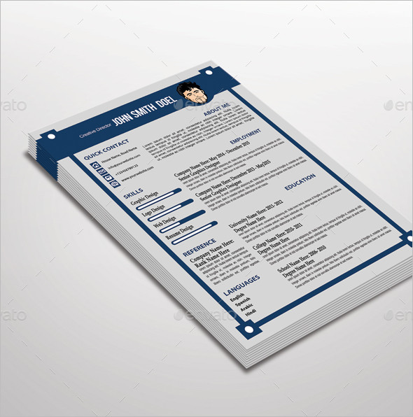 Student Stationery Resume Template