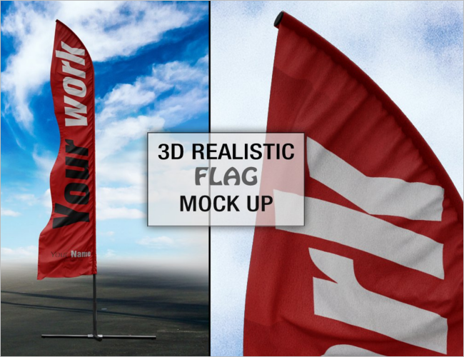 Swooper Flag Mockup PSD