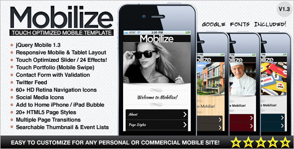 Touch Optimized Mobile Template