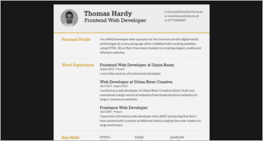 html5 responsive resume templates