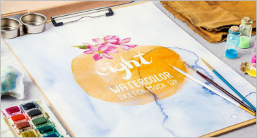 Watercolor Sketch Mockup