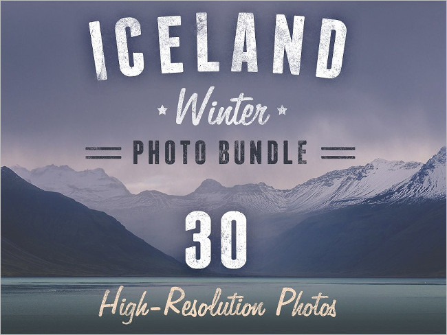 Iceland Winter Photo Bundle Texture