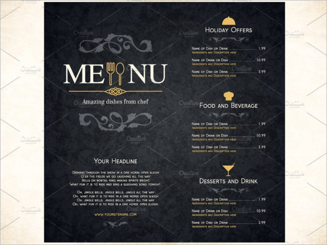 Restaurant Menu Template Brochure
