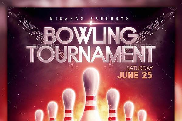 Astonishing bowling event flyer