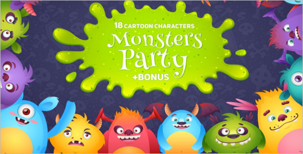 Cartoon Monsters Game design Theme