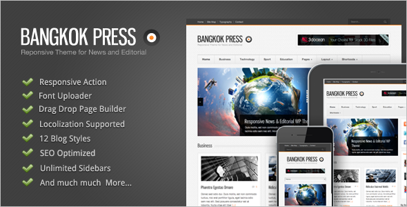 Editorial Blog WordPress Theme