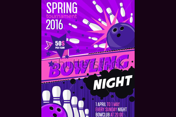 Eye-Catchy Vintage Bowling Flyer