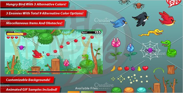 Hungry Bird Game Assets Template