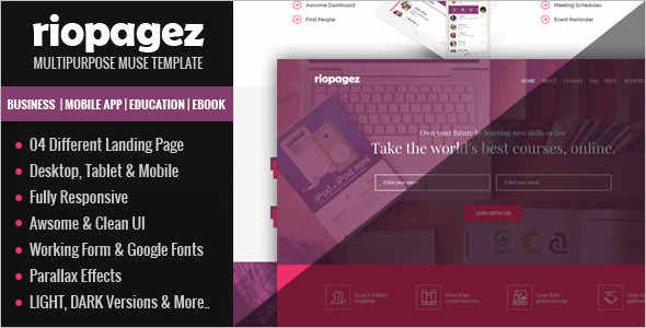 Multi Muse Ebook Landing Page Template