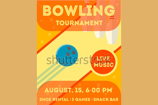 Night Bowling Invitation Flyer