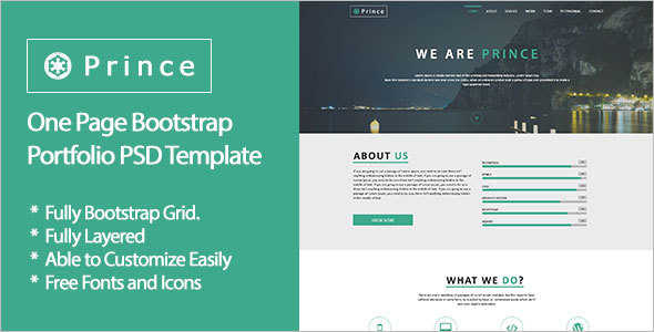 One Page Bootstrap Portfolio Template
