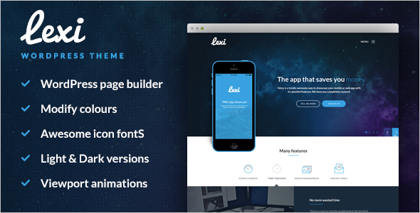 One Page Mobile WordPress Template