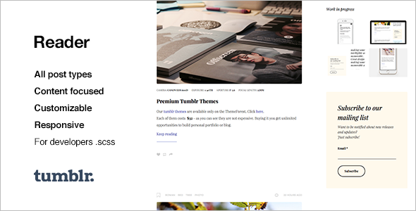 Responsive Photography Tumblr Theme