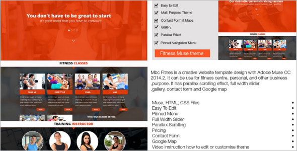 Single Page Fitness Website Template