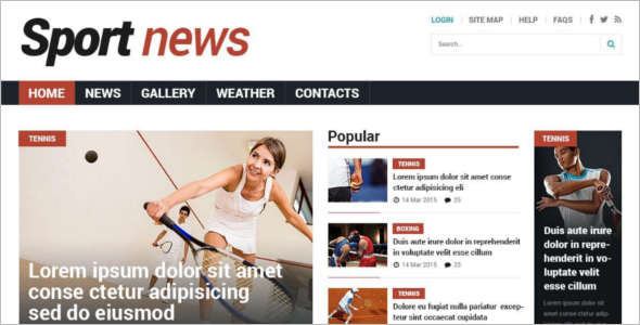 Sport gallery News Joomla Template