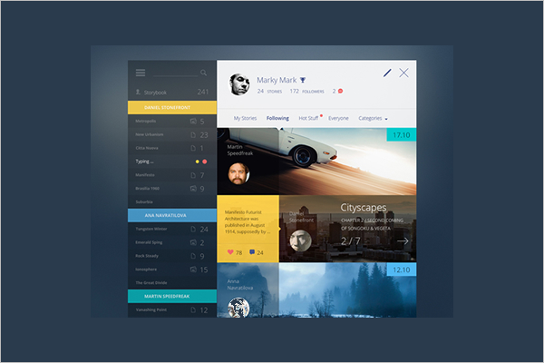 Story Dashboard UI Kit Template