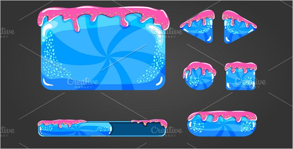 Sweet vector cartoon user interface Template