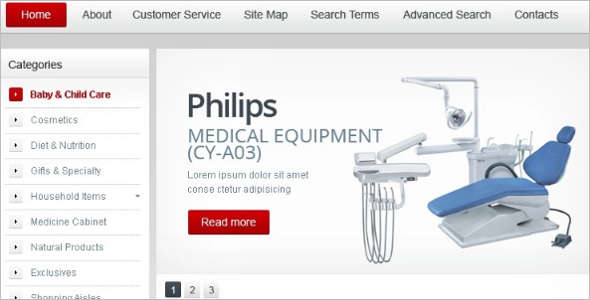 Vintage Hospitals Equipment Magento Template
