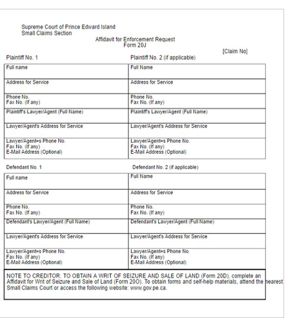 14 Prince Edward Island Affidavit Form - Creative Templates
