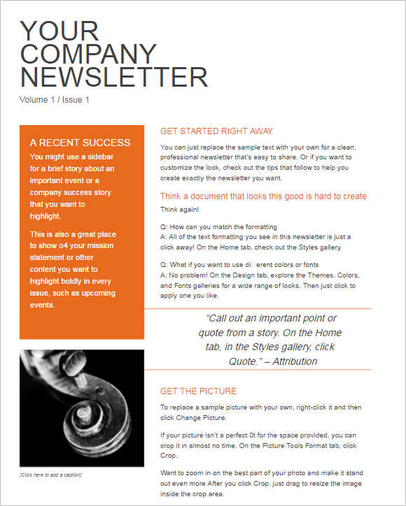 Company Newsletter Template