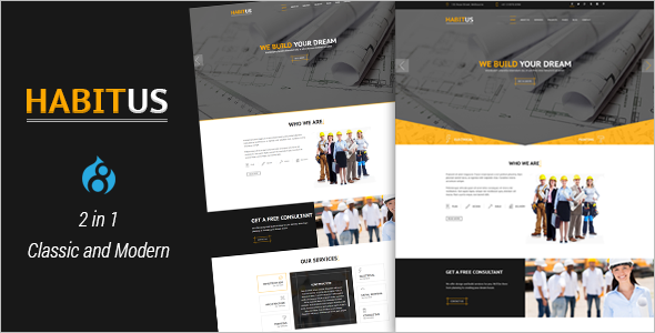 Construction Drupal 8 Responsive Theme