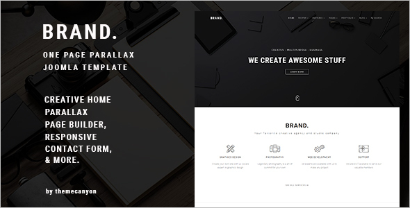 Creative One Page Parallax Joomla Template