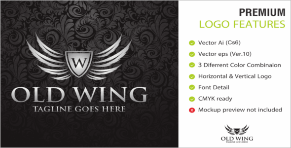Crest logo Wings Design Template