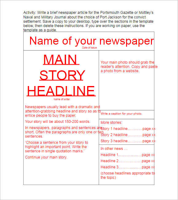 Download Newspaper Template