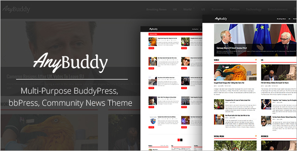 Full Scree Buddy Pres WordPress Template