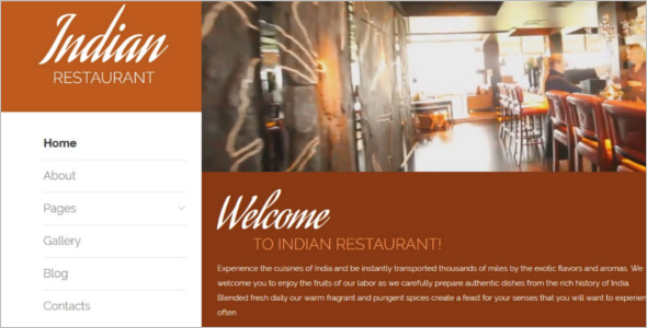 Indian Restaurant Responsive Joomla Template