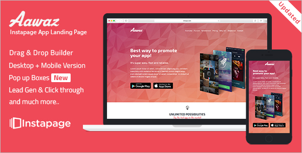 Instapage App Landing Marketing Template