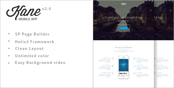 Kane Parallax App Landing Page