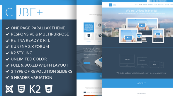 Modern Multipurpose Parallax Joomla Template